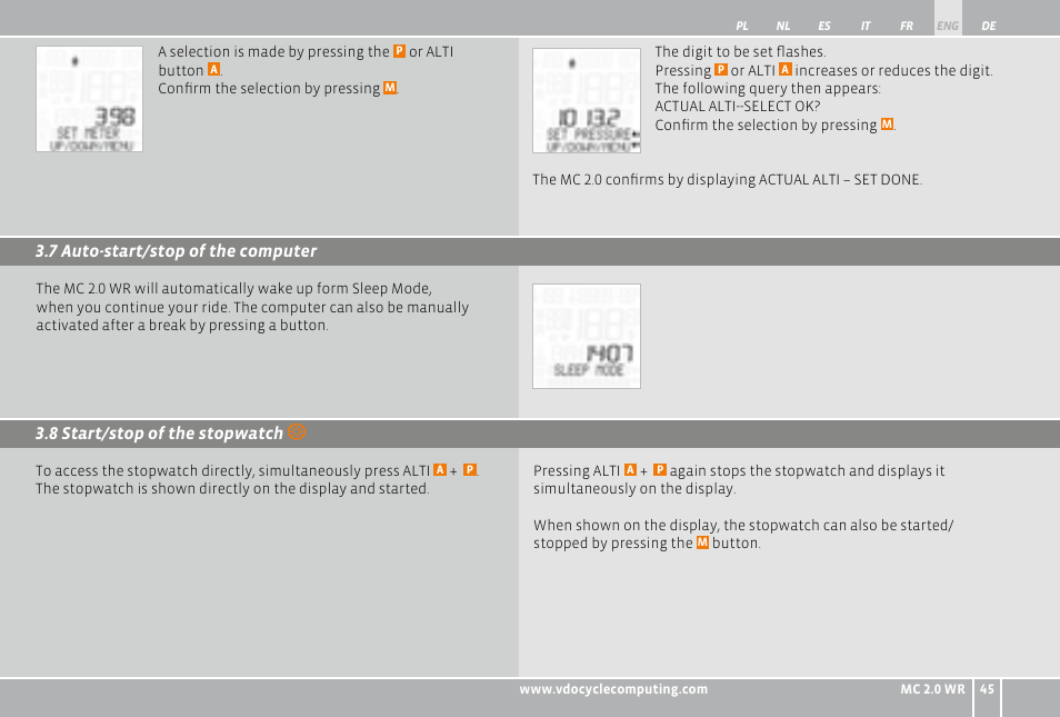 VDO WR MC 2.0 User Manual | Page 45 / 228