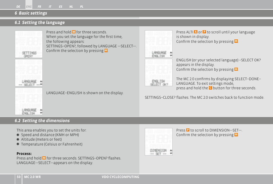 VDO WR MC 2.0 User Manual | Page 50 / 228