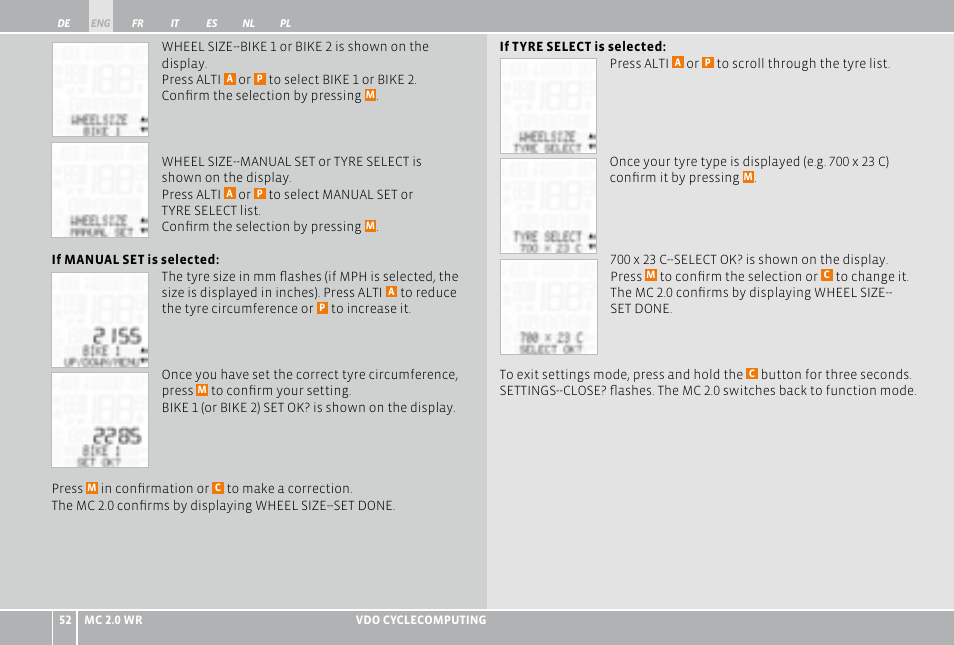 VDO WR MC 2.0 User Manual | Page 52 / 228