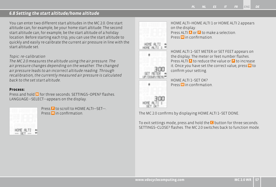 VDO WR MC 2.0 User Manual | Page 57 / 228