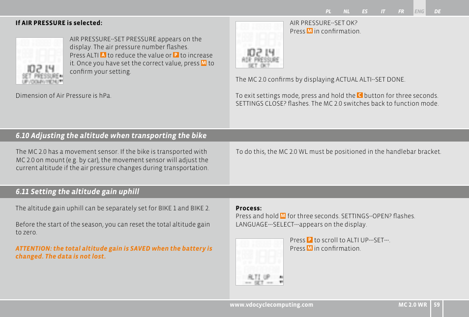 VDO WR MC 2.0 User Manual | Page 59 / 228