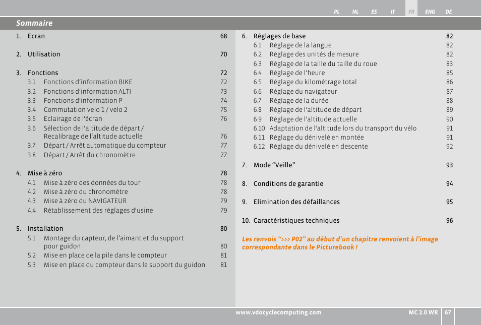 VDO WR MC 2.0 User Manual | Page 67 / 228