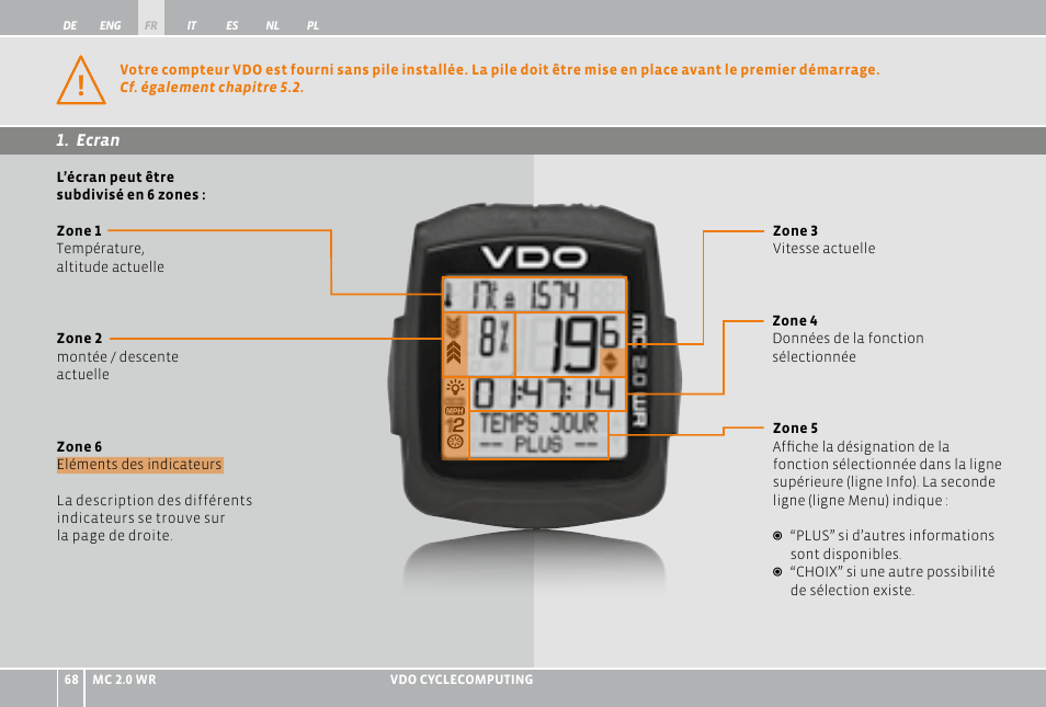 VDO WR MC 2.0 User Manual | Page 68 / 228