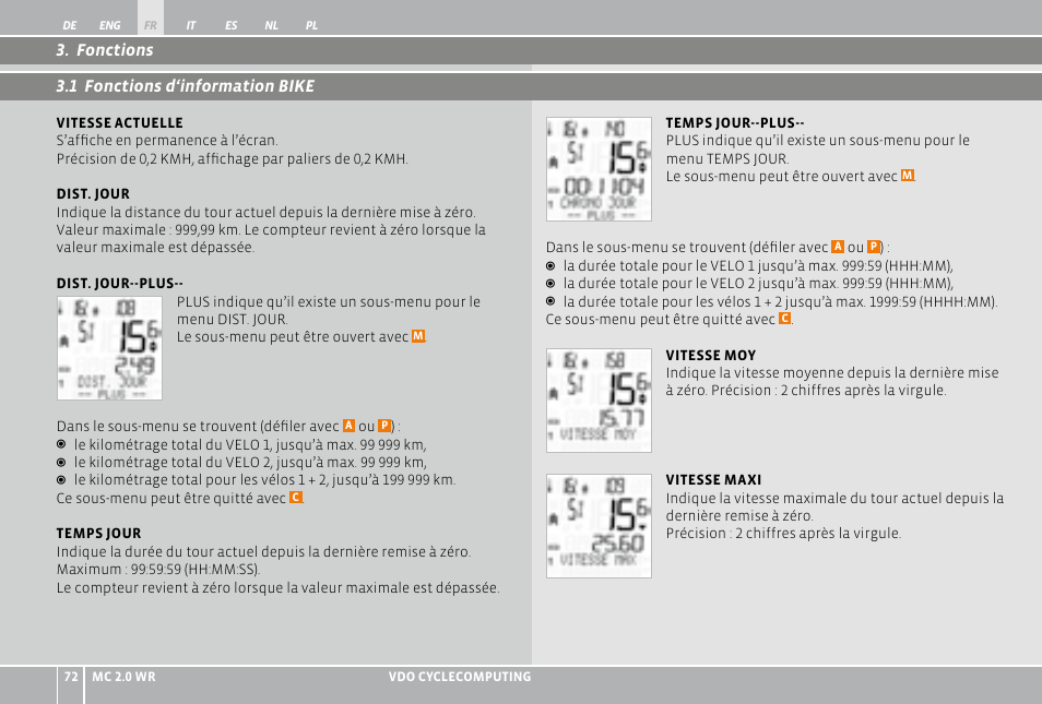 VDO WR MC 2.0 User Manual | Page 72 / 228