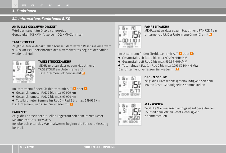 VDO WR MC 2.0 User Manual | Page 8 / 228