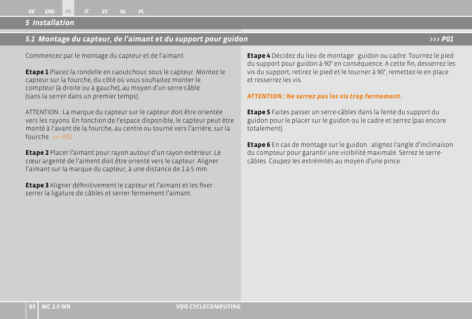 VDO WR MC 2.0 User Manual | Page 80 / 228