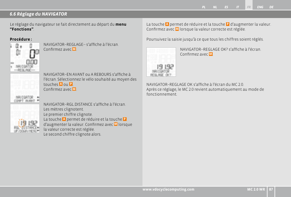 VDO WR MC 2.0 User Manual | Page 87 / 228