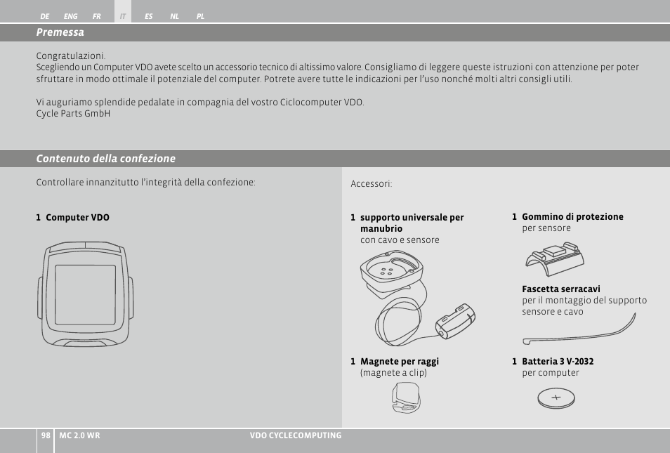 VDO WR MC 2.0 User Manual | Page 98 / 228