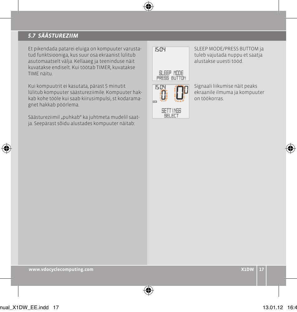 VDO WL X1 DW User Manual | Page 103 / 264