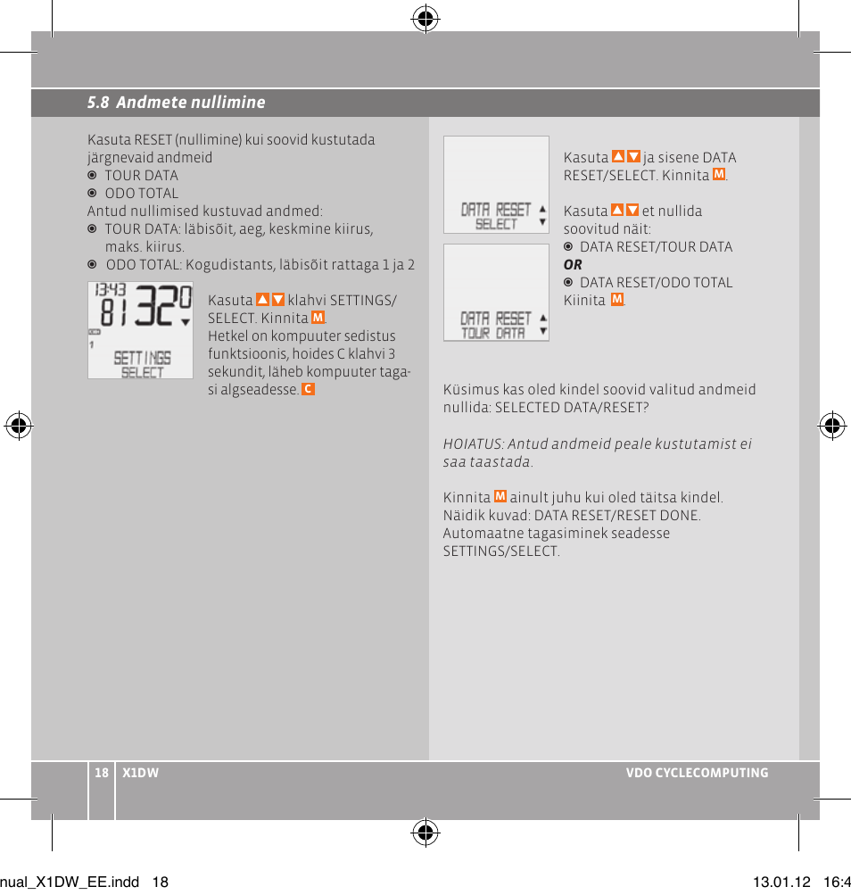 VDO WL X1 DW User Manual | Page 104 / 264