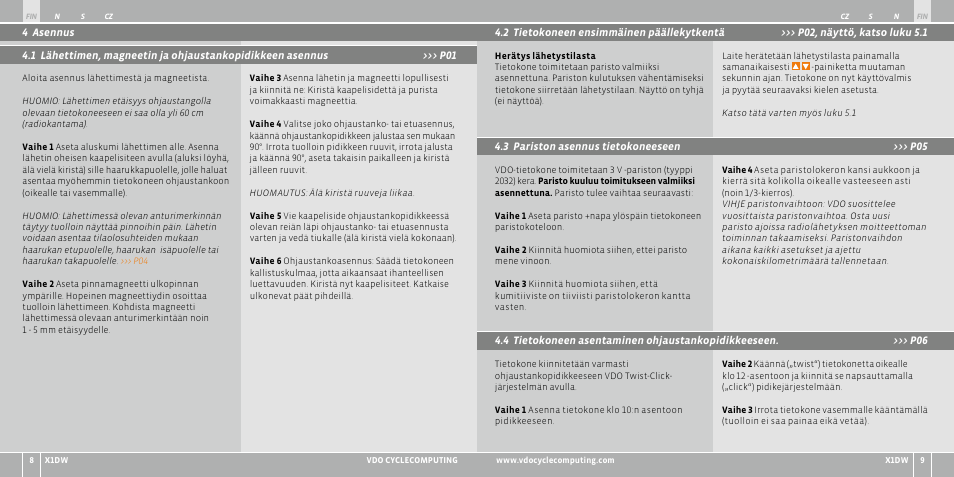 VDO WL X1 DW User Manual | Page 113 / 264