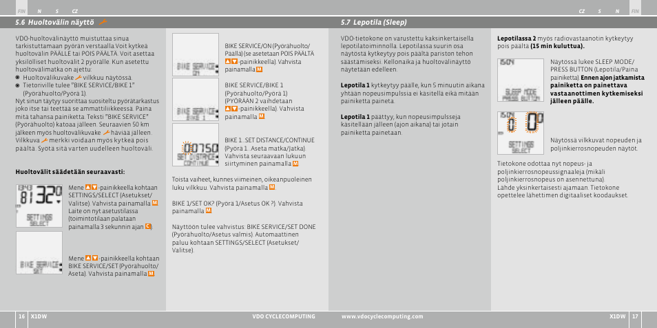 VDO WL X1 DW User Manual | Page 117 / 264