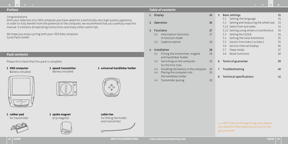 VDO WL X1 DW User Manual | Page 12 / 264