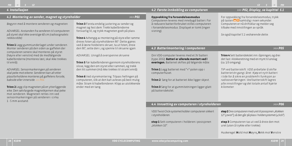 VDO WL X1 DW User Manual | Page 123 / 264
