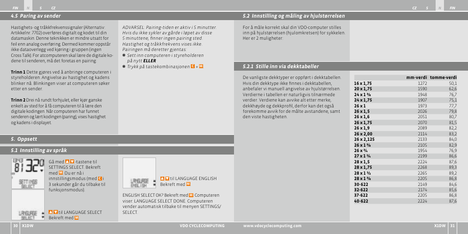 VDO WL X1 DW User Manual | Page 124 / 264