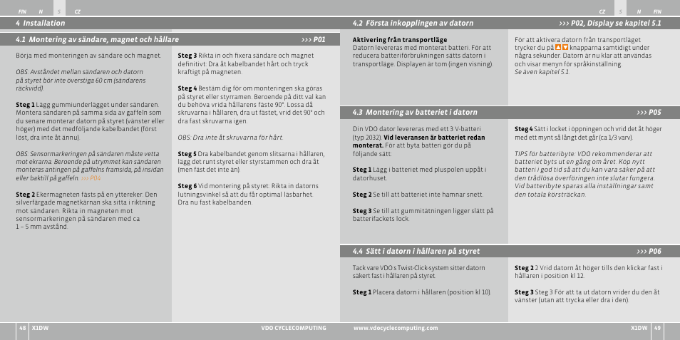 VDO WL X1 DW User Manual | Page 133 / 264