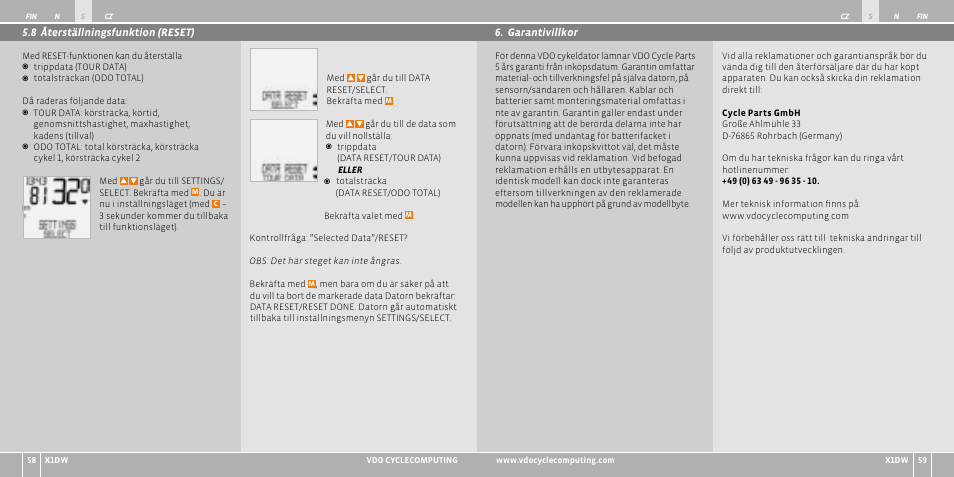 VDO WL X1 DW User Manual | Page 138 / 264