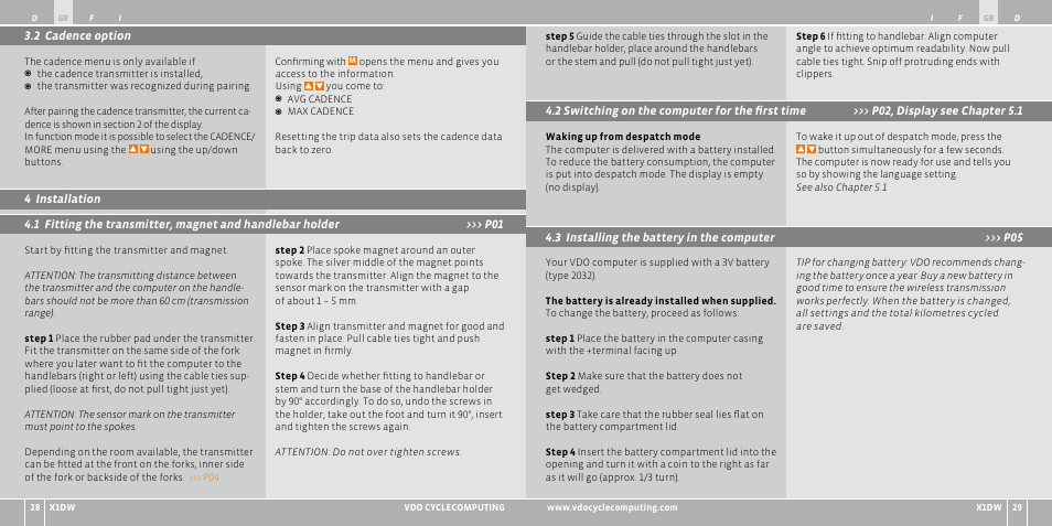 VDO WL X1 DW User Manual | Page 15 / 264