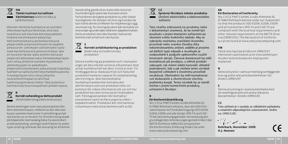 VDO WL X1 DW User Manual | Page 150 / 264
