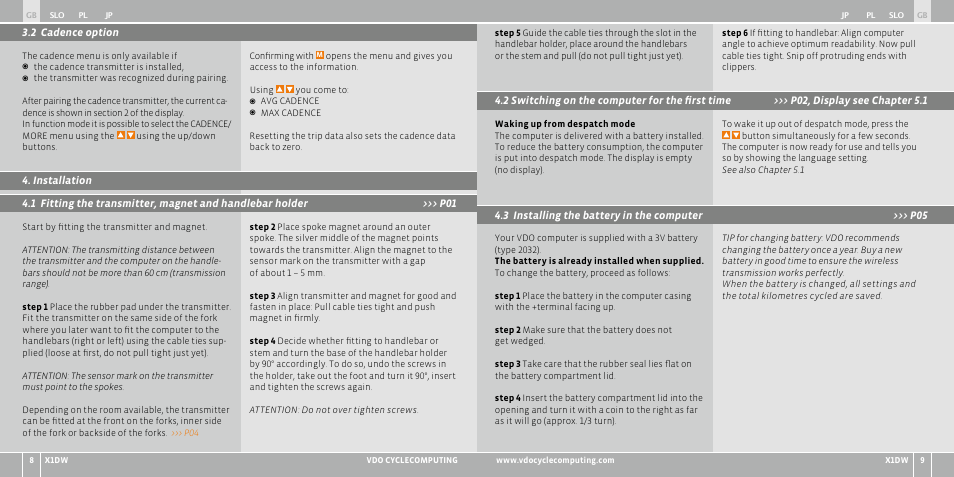 VDO WL X1 DW User Manual | Page 156 / 264