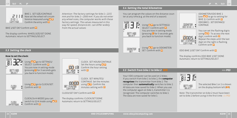 VDO WL X1 DW User Manual | Page 159 / 264