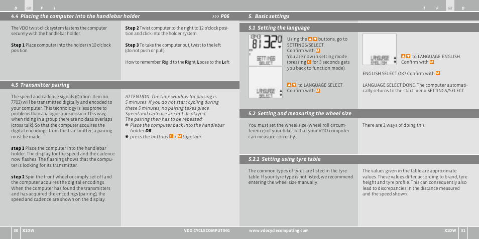 VDO WL X1 DW User Manual | Page 16 / 264