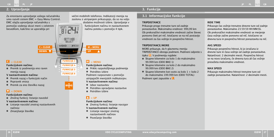 VDO WL X1 DW User Manual | Page 165 / 264