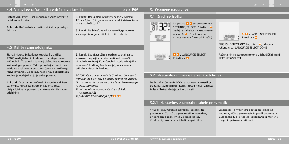 VDO WL X1 DW User Manual | Page 167 / 264