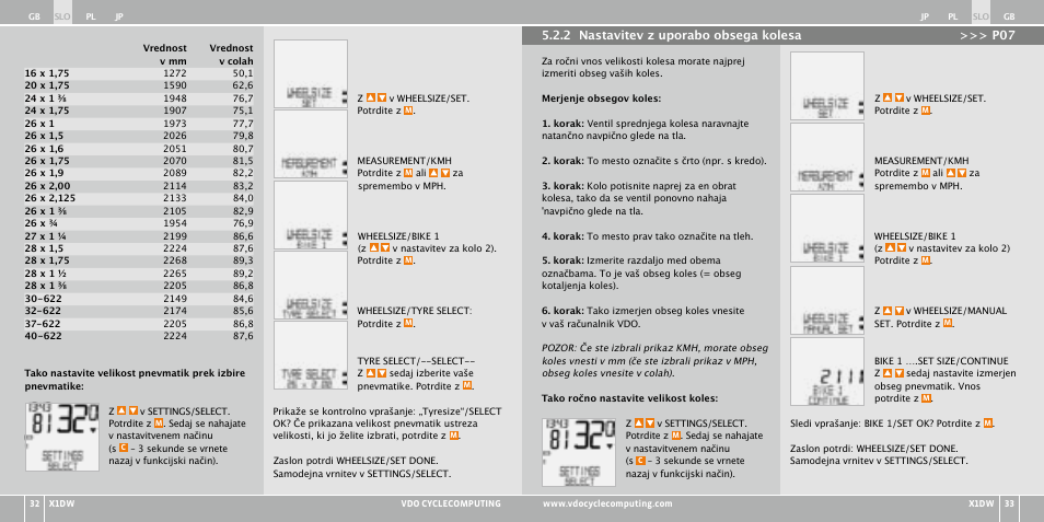 VDO WL X1 DW User Manual | Page 168 / 264