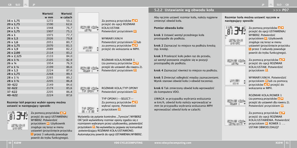 VDO WL X1 DW User Manual | Page 177 / 264
