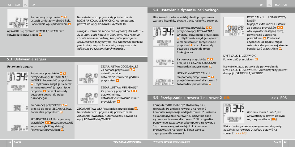 VDO WL X1 DW User Manual | Page 178 / 264