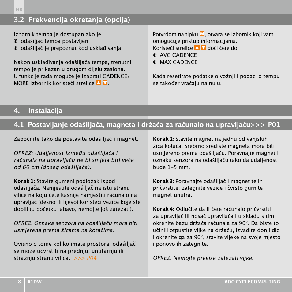 VDO WL X1 DW User Manual | Page 200 / 264