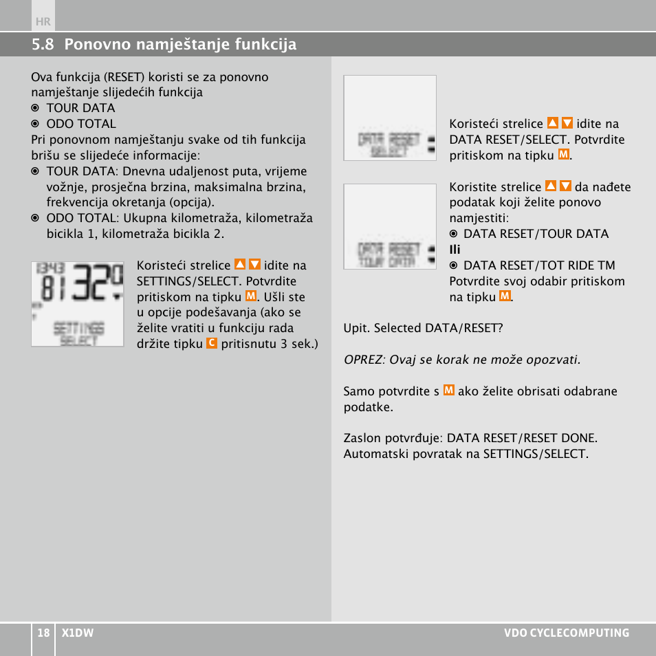 VDO WL X1 DW User Manual | Page 210 / 264