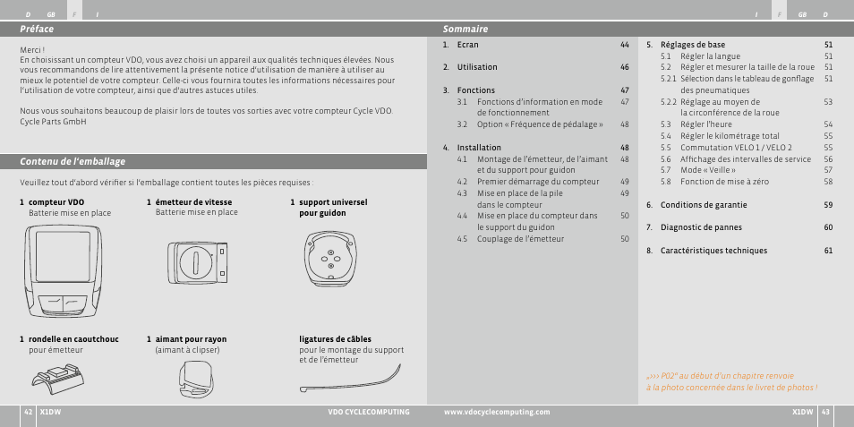 VDO WL X1 DW User Manual | Page 22 / 264