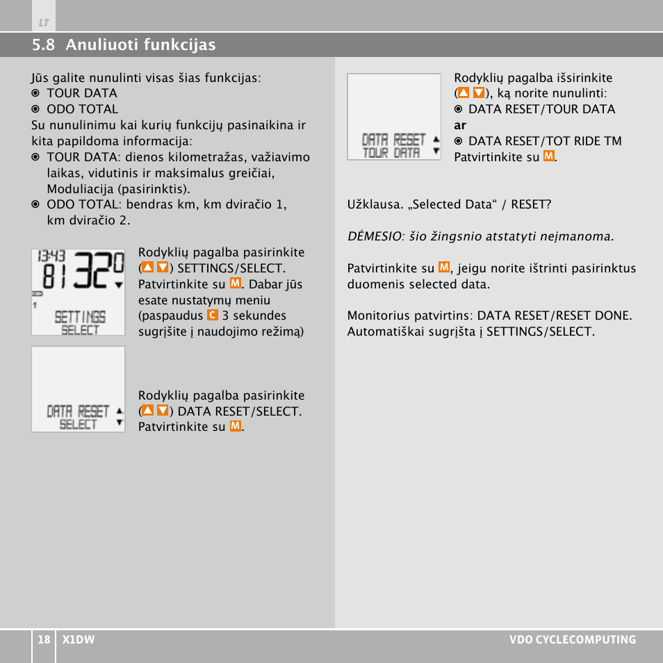 VDO WL X1 DW User Manual | Page 234 / 264