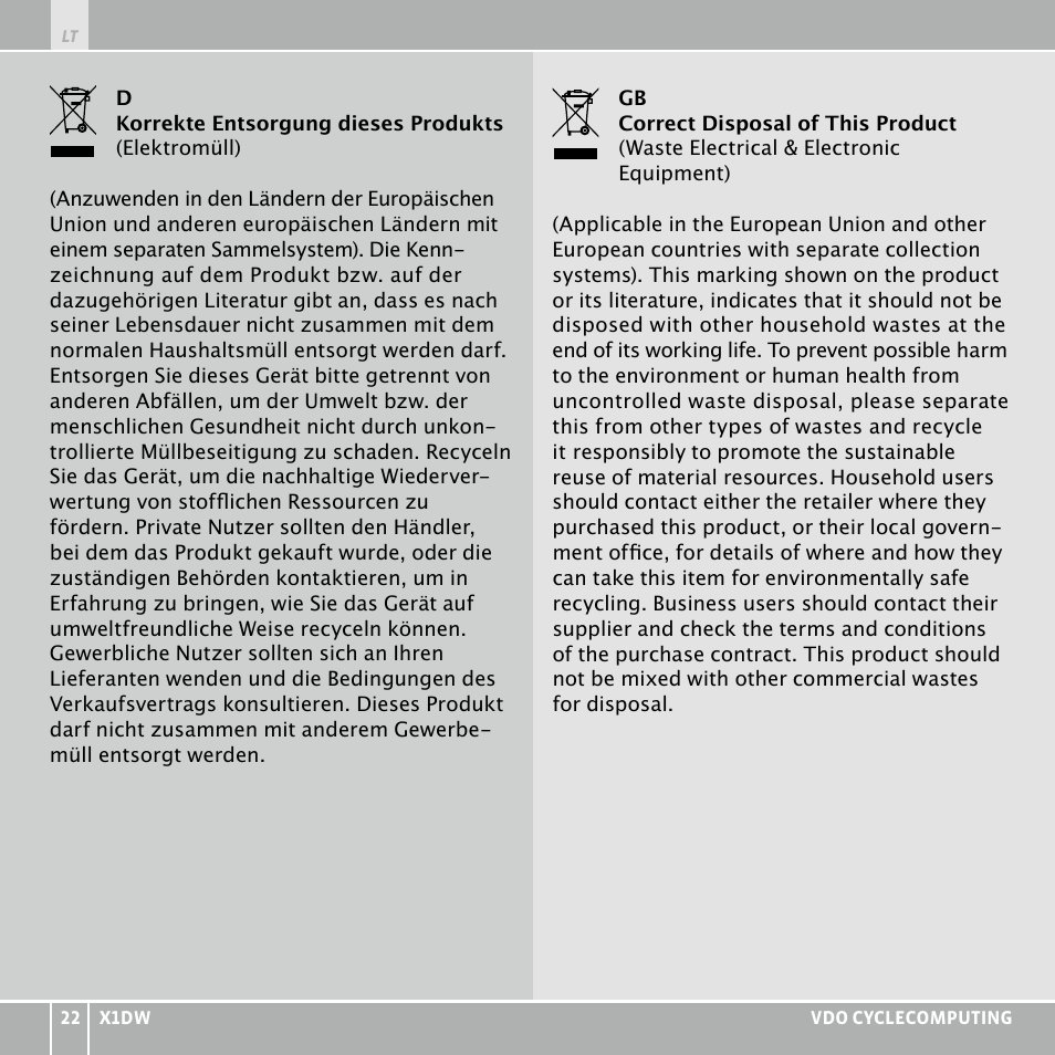 VDO WL X1 DW User Manual | Page 238 / 264