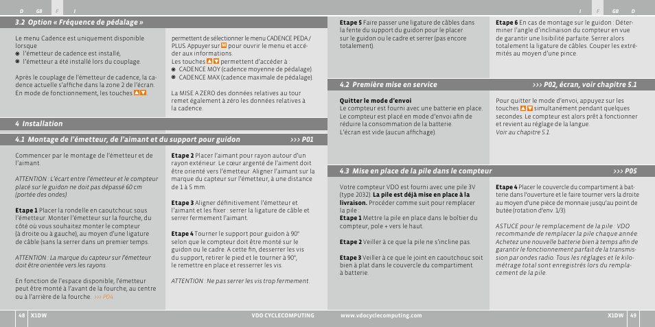 VDO WL X1 DW User Manual | Page 25 / 264