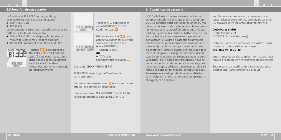 VDO WL X1 DW User Manual | Page 30 / 264