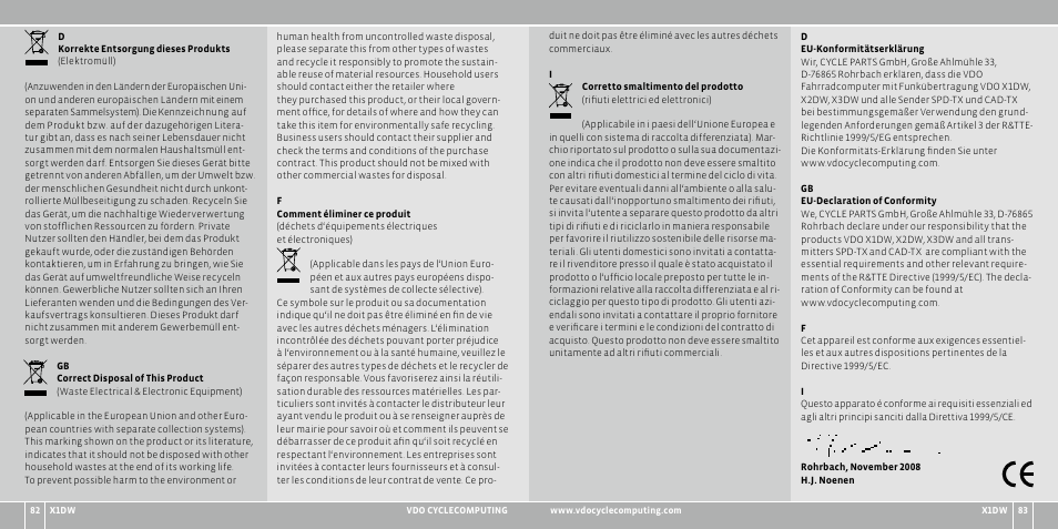 VDO WL X1 DW User Manual | Page 42 / 264