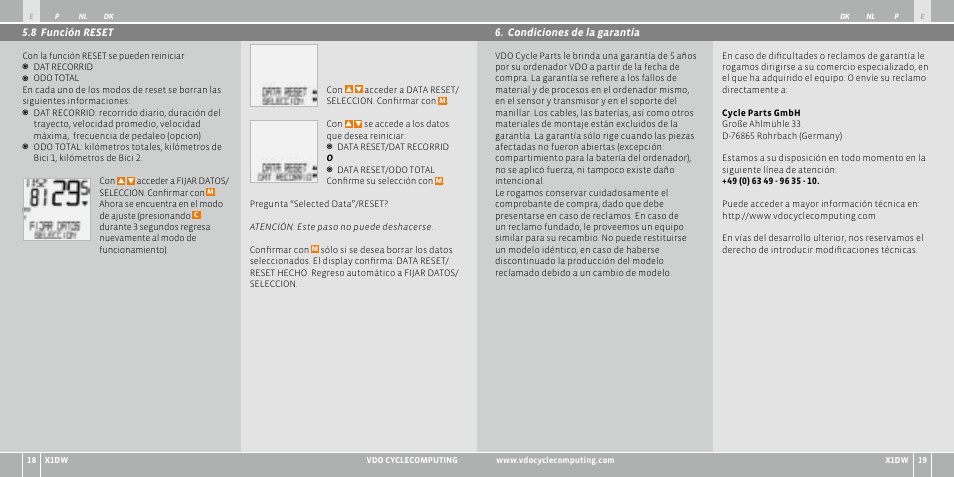 VDO WL X1 DW User Manual | Page 53 / 264