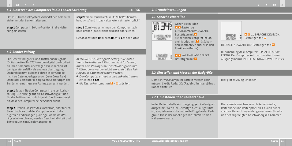 VDO WL X1 DW User Manual | Page 6 / 264