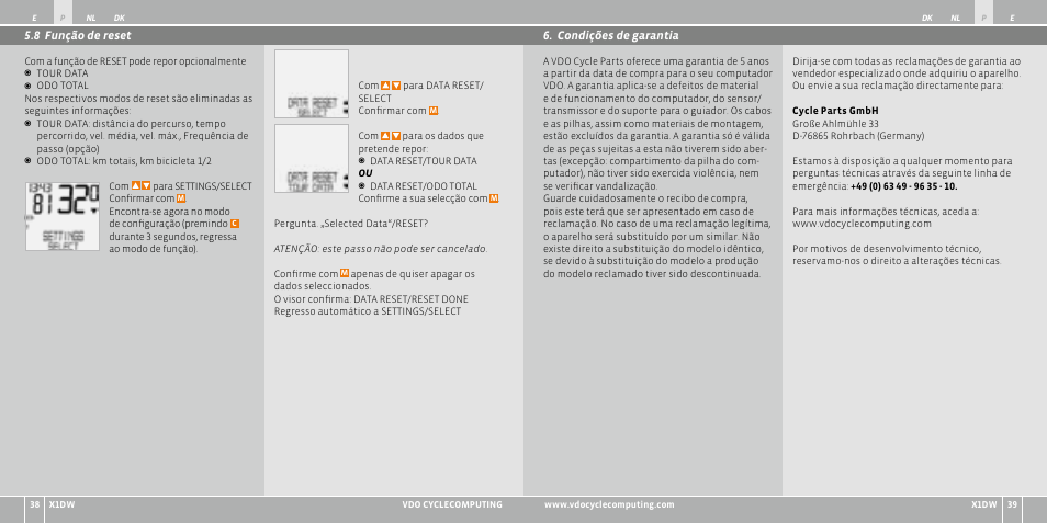 VDO WL X1 DW User Manual | Page 63 / 264