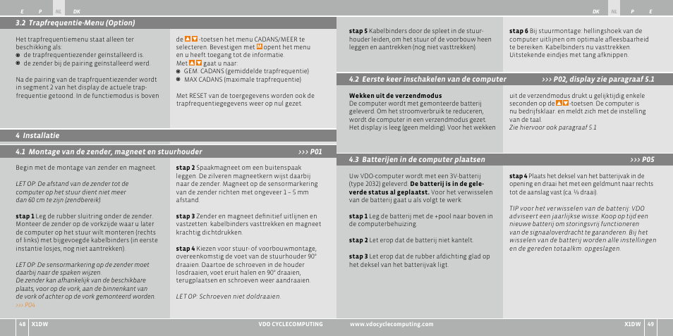 VDO WL X1 DW User Manual | Page 68 / 264