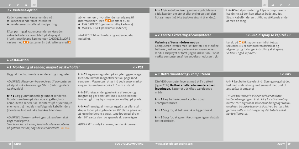 VDO WL X1 DW User Manual | Page 78 / 264