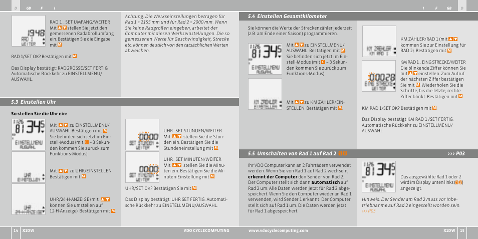VDO WL X1 DW User Manual | Page 8 / 264