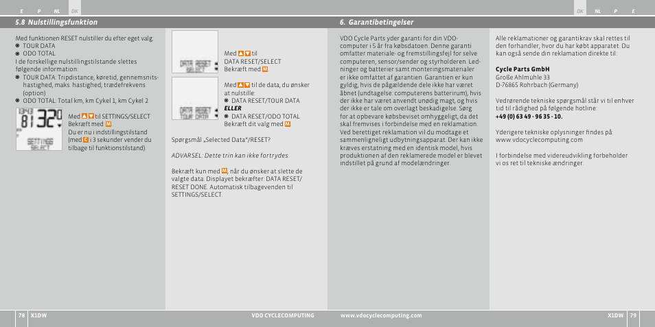 VDO WL X1 DW User Manual | Page 83 / 264