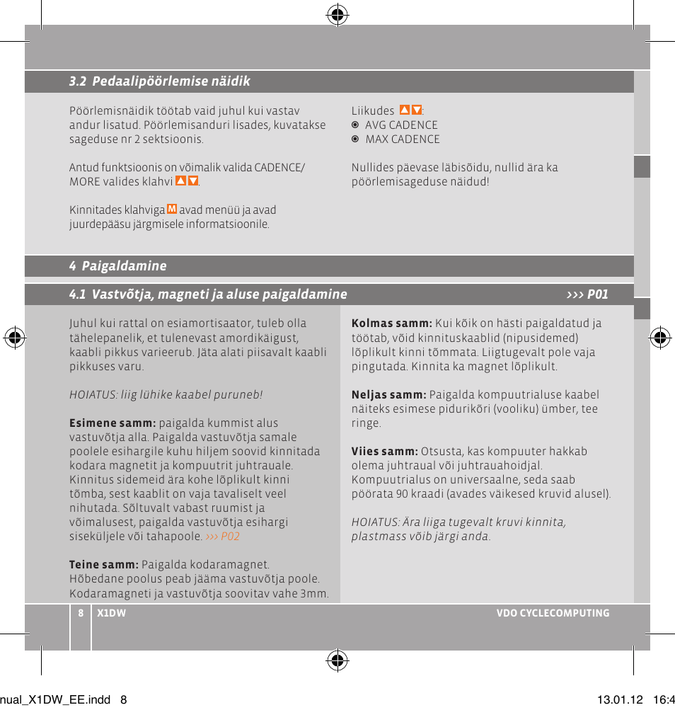 VDO WL X1 DW User Manual | Page 94 / 264