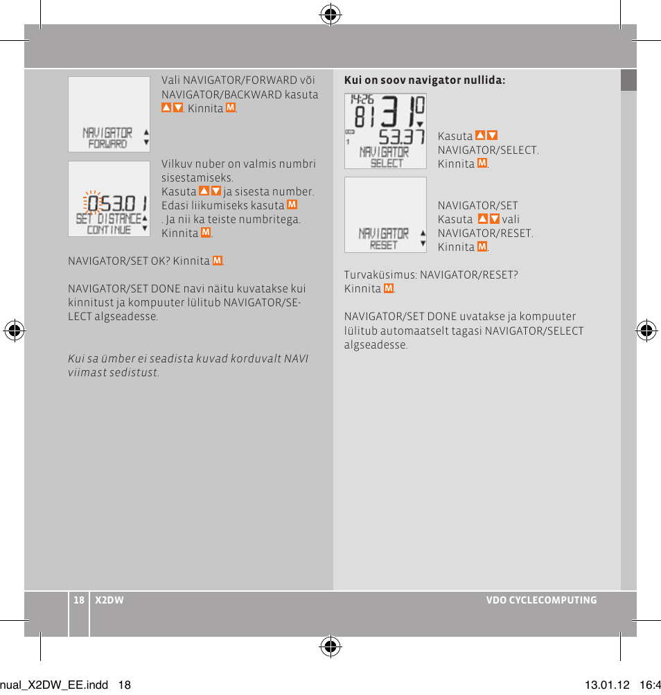 VDO WL X2 DW User Manual | Page 110 / 336
