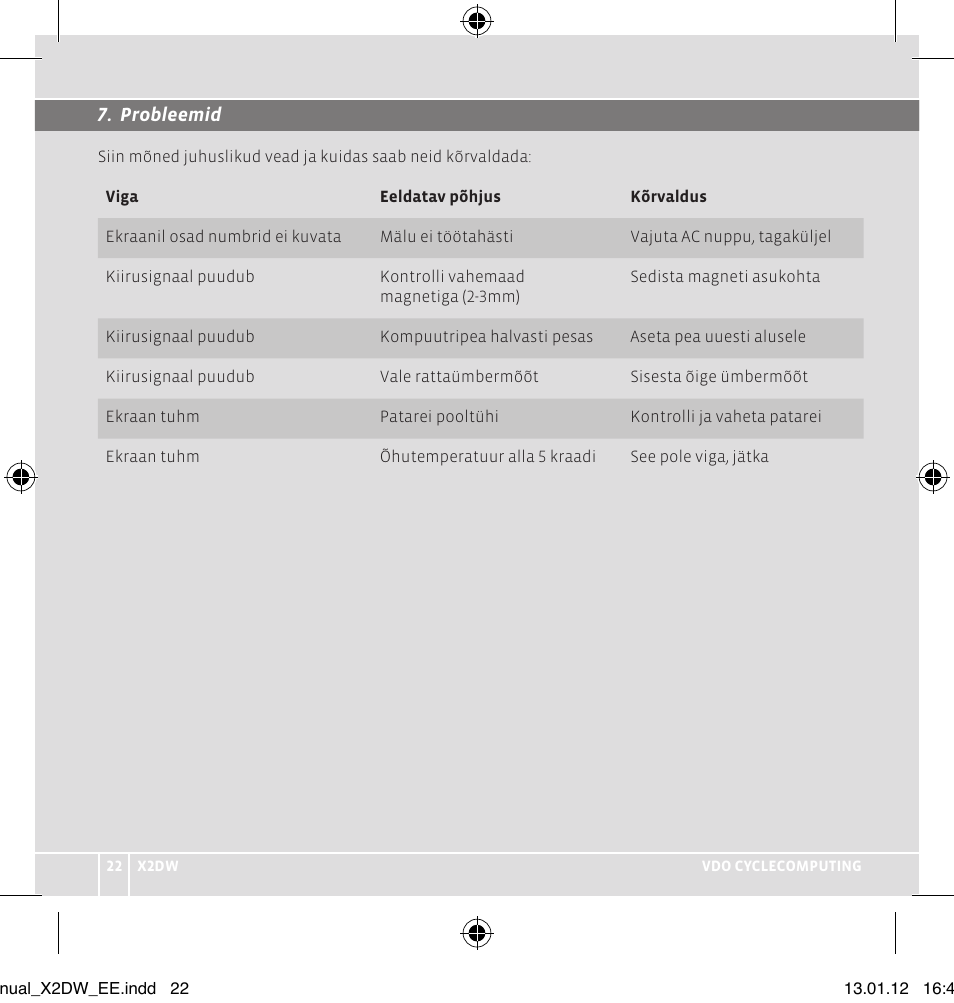 VDO WL X2 DW User Manual | Page 114 / 336