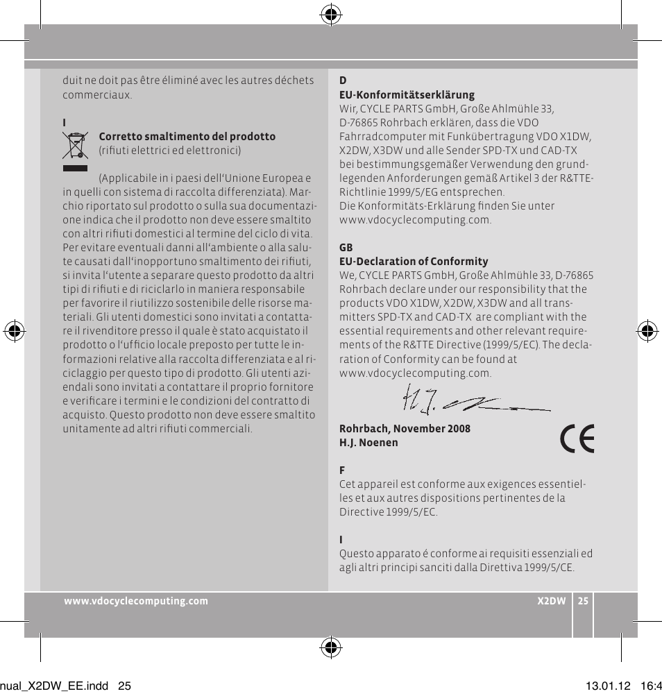 VDO WL X2 DW User Manual | Page 117 / 336